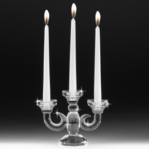 Ranoldi - Candeliere a tre fiamme in cristallo dal design moderno - Colore: Trasparente - SKU: CX5216 - Codice EAN: 1234567157948 