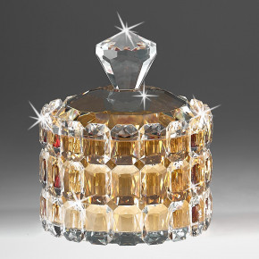 Ranoldi - Porta gioie grande in cristallo dal design elegante - Colore: Ambra - SKU: CX5307 - Codice EAN: 7654321010946