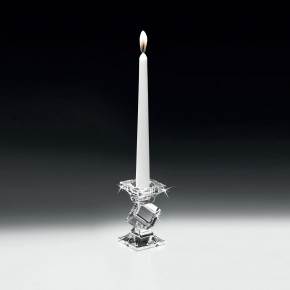 Ranoldi - Porta candela basso con fiore in cristallo dal design elegante - Colore: Trasparente - SKU: CB347 - Codice EAN: 7654321011660 