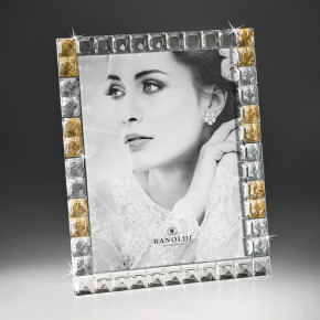 Ranoldi - Portafoto con cornice in cristallo a mosaico dal design moderno ed elegante - Colore: Trasparente - SKU: MM13/C2 