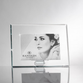 Ranoldi - Portafoto con cornice in cristallo orizzontale dal design moderno ed elegante - Colore: Trasparente - Foto 25x20 - SKU: C6122 - Codice EAN: 1234567172125