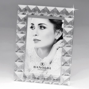 Ranoldi - Portafoto cornice in cristallo taglio diamante dal design moderno ed elegante - Colore: Trasparente - Foto 20x25 - SKU: CX5067 - Codice EAN: 1234567158921 
