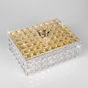 Ranoldi - Modello: Mosaico - Portagioie grande con coperchio in cristallo - Colore: Oro - SKU: MM140/ORO - Codice EAN: 1234567172514 