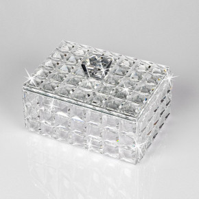 Ranoldi - Portagioie medio in cristallo mosaico con coperchio - Colore: Argento - SKU: MM145/AG - Codice EAN: 1234567171838 