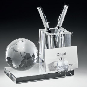 Ranoldi - Set da scrivania in cristallo dal design elegante - Colore: Trasparente - SKU: C5266 - Codice EAN: 1234567172989 