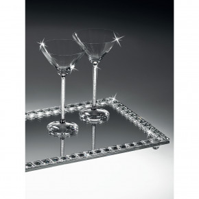 Ranoldi - Vassoio rettancolare specchiato con dettagli in cristallo - Colore: Trasparente - SKU: CX5219/NEW - Codice EAN: 1234567180175 