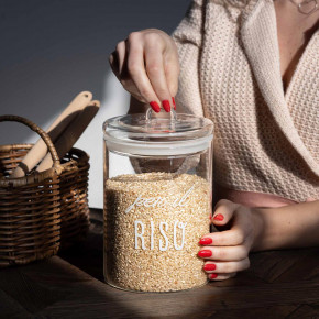 Simple Day - Modello: Per il riso - Barattolo con coperchio ermetico in vetro - Colore: Bianco - SKU: 10012394 - Codice EAN: 8056284700954 