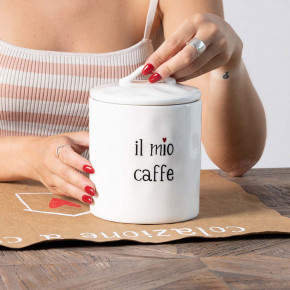 Simple Day - Modello: Il mio caffè - Barattolo ermetico per caffè in ceramica - Colore: Bianco - SKU: 10010691 - Codice EAN: 8056284701142