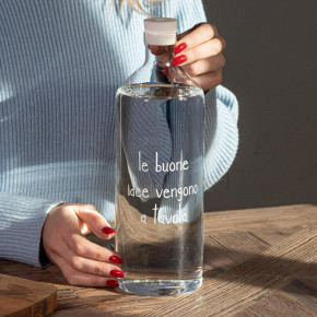 Simple Day - Modello: Le buone idee - Bottiglia per acqua in vetro - Colore: Bianco - SKU: 10012446 - Codice EAN: 8056284703566 