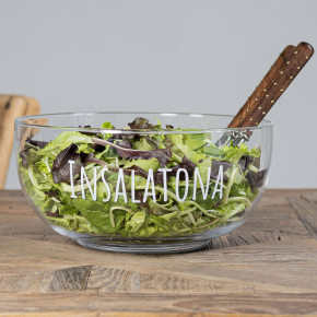 Simple Day - Modello: Insalatona - Insalatiera grande in vetro dal design moderno - Colore: Trasparente - SKU: 10012550 - Codice EAN: 8058269696009 