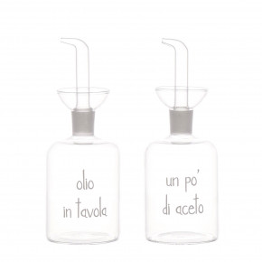 Simple Day - Set 2 bottiglie in vetro olio e aceto - Colore: Trasparente - SKU: 10012441 - Codice EAN: 8056284703511 