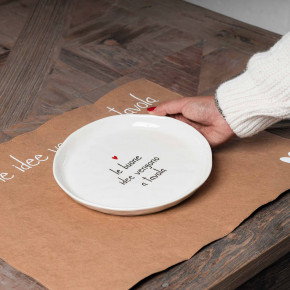 Simple Day - Modello: Le buone idee - Set 2 piatti da dessert in ceramica dal design moderno - Colore: Bianco - SKU: 10011006 - Codice EAN: 8056284702040