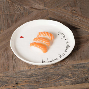 Simple Day - Modello: Le buone idee - Set 2 piatti piani in ceramica dal design moderno - Colore: Bianco - SKU: 10011004 - Codice EAN: 8056284702026