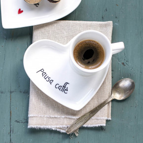 Simple Day - Modello: Pausa Caffè - Set 2 piattini da caffè in ceramica - Colore: Bianco - SKU: 10010788 - Codice EAN: 8056284708974 