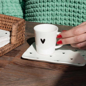 Simple Day - Modello: Cuore - Set 2 tazzine per caffè in porcellana - Colore: Bianco - SKU: 10010657 - Codice EAN: 8056284700459 
