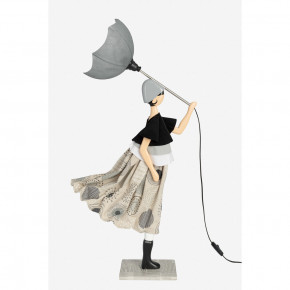 Skitso - Modello: Gold - Lampada da tavolo in legno e paralume in tessuto "Little Girl" Salomi - Colore: Grigio - Attacco Lampadina: E27 - 1 Lampadina - Watt 60W - Dimmerabile: NO - Grado di Protezione: IP20 - Classe Energetica: A+ - SKU: SALOMI - Codice EAN: 7654321011189