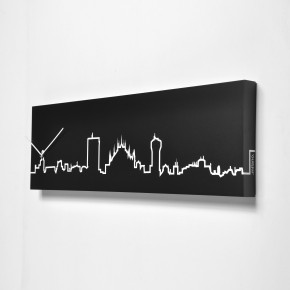 Progetti - Modello: Skyline - - Design By: Riccardo Paolino e Matteo Fusi Orologio da parete con pannello in legno Milano - SKU: 018300MI 