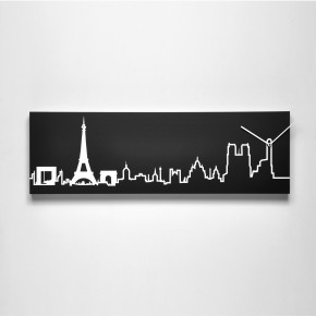 Progetti - Modello: Skyline - - Design By: Riccardo Paolino e Matteo Fusi Orologio da parete con pannello in legno Parigi - SKU: 018300PA 