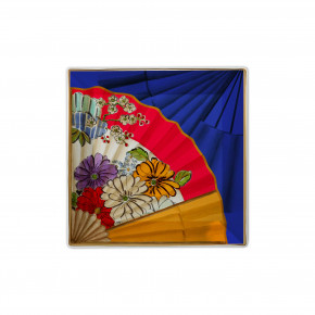 Baci Milano - Modello: Ventagli - Svuota tasche piccolo in porcellana dal design moderno ed elegante - Colore: Blu - SKU: STR1.VEN01 - Codice EAN: 8057143589383 