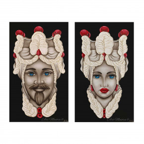Art Maiora - Quadro dipinto a mano su tela "Teste di moro" 110x65 set 2pz - Tema Quadro: Array - Realizzazione Quadro: Dipinti su Tela - SKU: TMTR-S2-TZ - Codice EAN: 1234567148380 