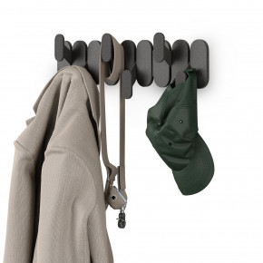 Umbra - Modello: Tempo - Appendiabiti da parete con 6 ganci - Colore: Nero - SKU: 1022941-040 - Codice EAN: 028295479219 