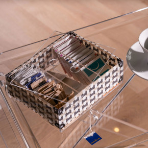 Vesta - Modello: Break - Contenitore multiuso con 3 scomparti decorato - Colore: Marrone - SKU: 04387D32 - Codice EAN: 8059692106950 