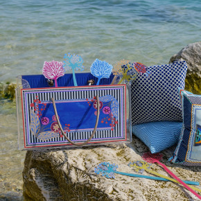 Vesta - Modello: Charlotte - Contenitore porta oggetti grande in plexiglass linee moderne - Colore: Blu - SKU: 04250DEV - Codice EAN: 8059692108060