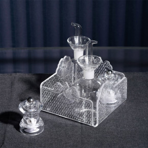 Vesta - Modello: Le Jardin - Menage in plexiglass con portacondimenti in vetro - Colore: Trasparente - SKU: 0439300LJ - Codice EAN: 8059692106592 