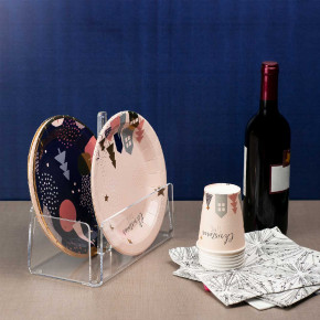 Vesta - Modello: Like Water - - Design By: Mattei Carella Portapiatti verticale in plexiglass moderno per piatti di plastica o carta - SKU: 02604 