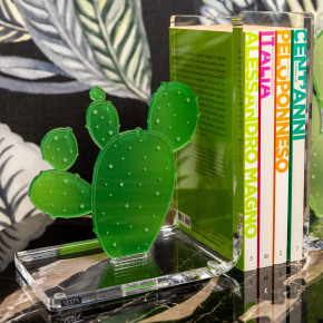 Vesta - Reggilibri set 2 pezzi a forma di cactus in plexiglass - Colore: Verde - SKU: 0433081 - Codice EAN: 8059692105137 