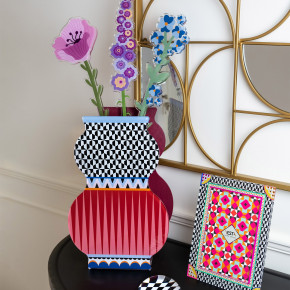 Vesta - Modello: Giudecca - Vaso grande in plexiglass dal design moderno con decoro Marocco - Colore: Rosso - SKU: 0432022 - Codice EAN: 8059692105274 