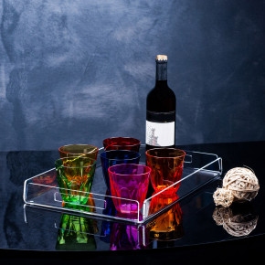 Vesta - Modello: Like Water - - Design By: Mattei Carella Vassoio rettangolare grande in plexiglass dal design moderno ed elegante - SKU: 01104 