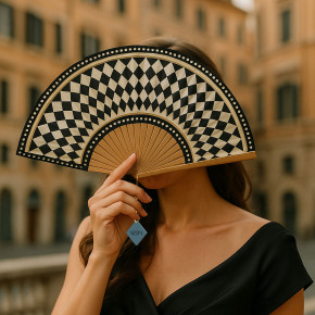 Vesta - Modello: Venere - Ventaglio - Colore: Bianco/Nero - SKU: 75055.113 - Codice EAN: 2080929000006 