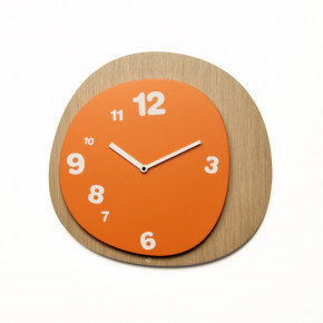 Progetti - - Design By: Sala Alberto Orologio da parete moderno in legno "Woodie" - Colore: Marrone Chiaro/Arancione - SKU: 019050AR - Codice EAN: 8056746081799 
