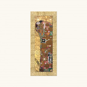 Artitalia - Modello: Klimt - - Design By: Klimt Stampa verticale con cornice dorata decori materici "Fulfilment" 43x108 - Tema Quadro: Array - Realizzazione Quadro: Stampe su Tela - SKU: WRD532