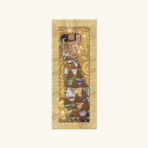 Artitalia - Modello: Klimt - - Design By: Klimt Stampa verticale con cornice dorata decori materici "Expectation" 43x108 - Tema Quadro: Array - Realizzazione Quadro: Stampe su Tela - SKU: WRD533
