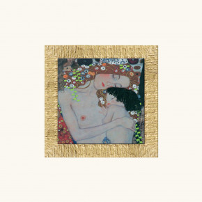 Artitalia - Modello: Klimt - - Design By: KLIMT Stampa con cornice dorata con decori materici "Le tre età della vita" 61x61 - Tema Quadro: Array - Realizzazione Quadro: Stampe su Tela - SKU: WRD586 