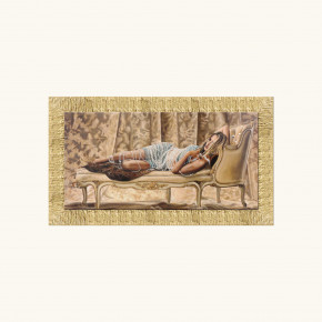 Artitalia - - Design By: JANNACE Quadro con cornice dorata moderna decori materici e dettagli glitterati - Tema Quadro: Figurativi - Realizzazione Quadro: Stampe su Tela - SKU: WRDL525