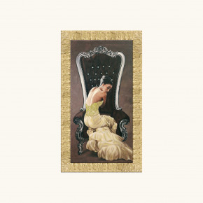 Artitalia - - Design By: BENSON Stampa moderna con cornice oro decori materici con brillanti e strass - Tema Quadro: Figurativi - Realizzazione Quadro: Stampe su Tela - SKU: WRDL574 