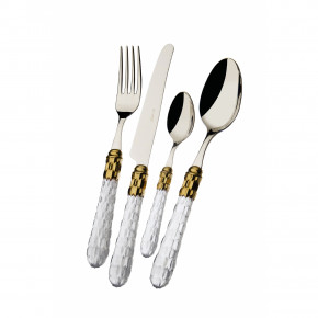 Bugatti - - Design By: A. Dolcetti e ufficio tecnico bugatti Set di posate 24pz con ghiera dorata collezione "Cristallo" - SKU: CRISTALLO-D 