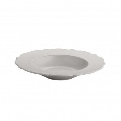 Alessi - Modello: Dressed Air - Set 4 Piatti fondi in melammina con decoro a rilievo dalle linee moderne - Colore: Grigio Luce - SKU: MW72/2LG - Codice EAN: 8003299444908