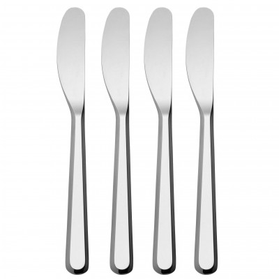  Alessi - Modello: Amici - Set di 4 coltelli per burro in acciaio inossidabile - Colore: Acciaio - SKU: BG02/37S4 - Codice EAN: 8003299422968 