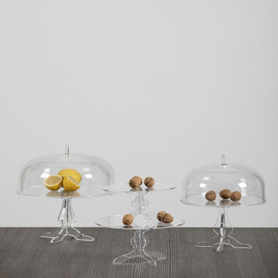  Vesta - Modello: Like Water - Design By: Mattei Carella - Alzata con campana - Colore: Trasparente - SKU: 0200400 - Codice EAN: 7427246095233 