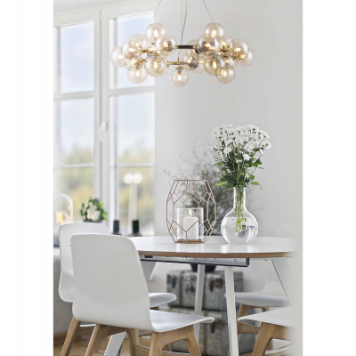  Maytoni - Dallas - Sospensione in metallo con diffusoti in vetro in stile moderno - Colore: Oro - 25 Lampadine G9 25W - IP20 - SKU: MOD548PL-25G 