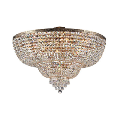  Maytoni - Modello: Palace - Lampadario gigante in stile classico con pendenti in cristallo - Colore: Oro - Attacco Lampadina: E27 - 18 Lampadine - Watt 60W - Dimmerabile: NO - Grado di Protezione: IP20 - SKU: DIA890-CL-18-G - Codice EAN: 4251110012469 
