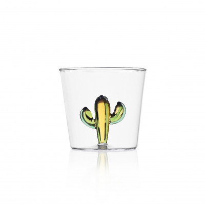 Ichendorf - Modello: Desert Plants - Bicchiere in vetro tumbler con cactus interno in vetro - Colore: Ambra - SKU: 09352105 - Codice EAN: 8032397047001 