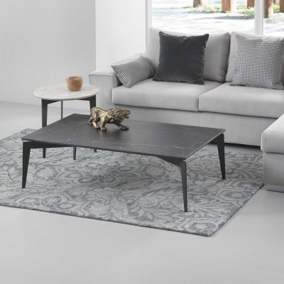  Pezzani - Nordic - Tavolino da salotto rettangolare in acciaio e ripiano in marmo - SKU: 0/224.M 