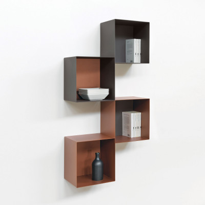  Pezzani - Modello: Twin - Design By: Pezzani Lab - Libreria da parete verticale piccola a cubi grandi con struttura componibile - SKU: 0/77.COMP-1 