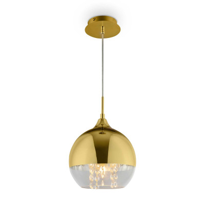  Maytoni - Fermi - Lampada a sospensione piccola dal design elegante con boccia in vetro dorata - Colore: Oro - 1 Lampadina E27 60W - IP20 - SKU: P140-PL-110-1-G 