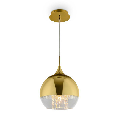  Maytoni - Fermi - Lampada a sospensione grande dal design elegante con boccia in vetro dorata - Colore: Oro - 1 Lampadina E27 60W - IP20 - SKU: P140-PL-170-1-G 